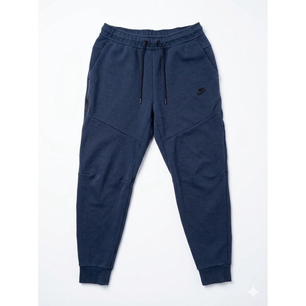 Nike Joggers Men Blue SzM CU4495-410 Tapered D-String Tech Fleece Comfy Slash
